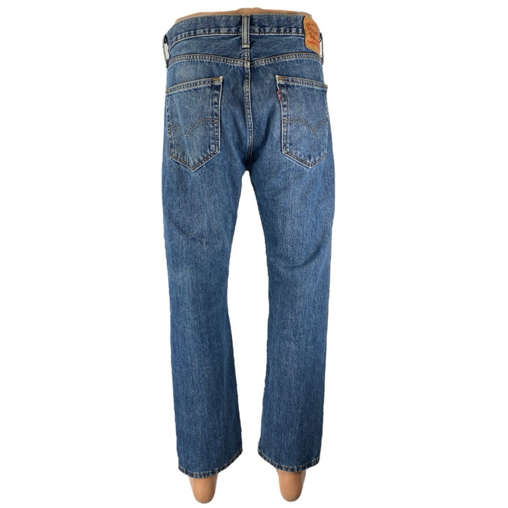 Levi's Men's Blue High Rise Medium Wash Straight Leg Denim Jeans Pants W33 L30