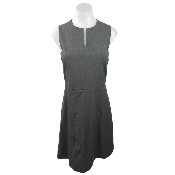 Theory Women's Gray Sleeveless Stretch Zipper Miyani A-Line Mini Dress Size S