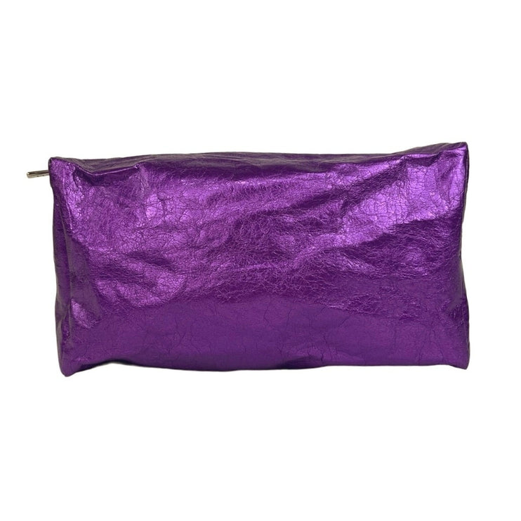 Clinique Purple Metallic Paper Made Special Edition Makeup Case Pouch Bag