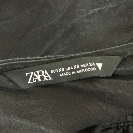 Zara Women's Black Sleeveless Halter Plunging Open Back Blouse Top Size XS