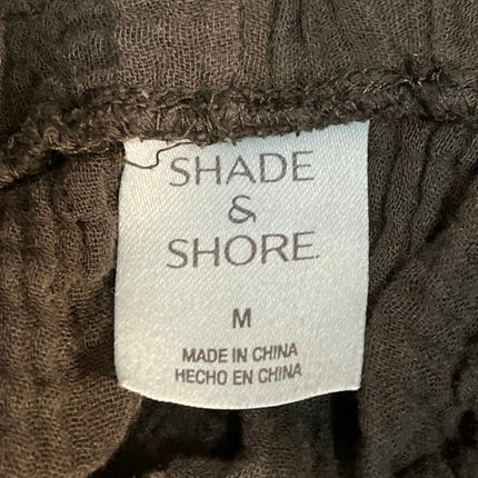 Shade & Shore Black Pull On High Rise Gauze Wide Leg Beach Cover Up Pants Size M