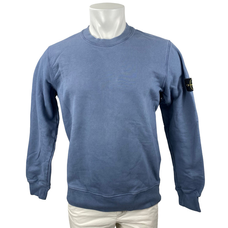 Stone Island Men's Blue Long Sleeve Crew Neck Logo Sweater Sweatshirt Top Size L