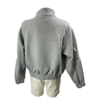 Black Icon Men's Heather Gray Full Zip Sweatshirt Bomber Coat Jacket Size XL