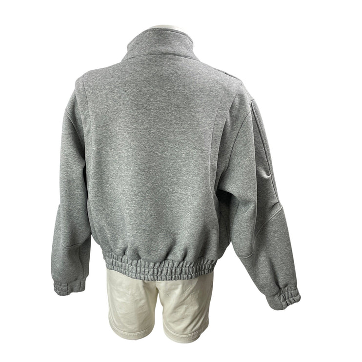 Black Icon Men's Heather Gray Full Zip Sweatshirt Bomber Coat Jacket Size XL