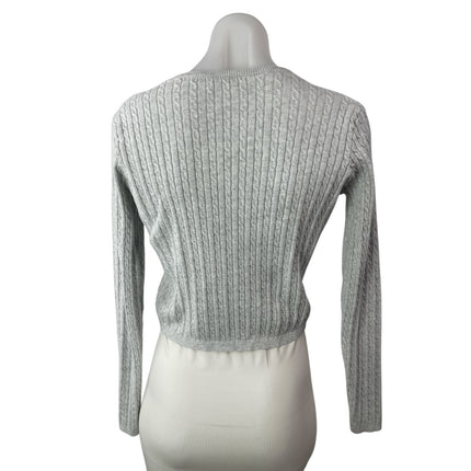 Brandy Melville Gray Ribbed Knit Long Sleeve Button Up Cardigan Sweater Size S/M