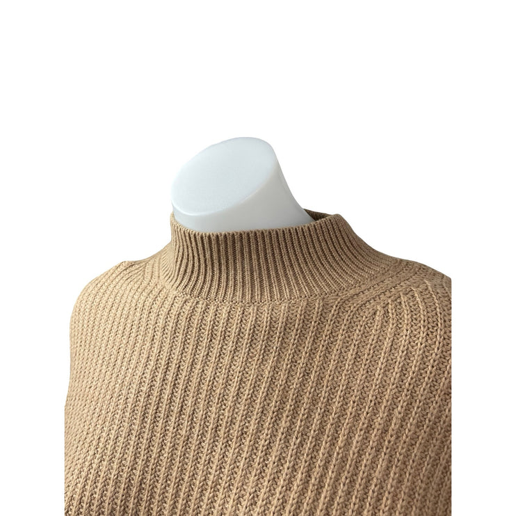 Aritzia Babaton 100% Wool Guell Women's Brown Ribbed Sweatshirt Sweater Top Sz S