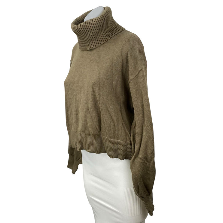 Lucywhims The Drop Women's Olive Green Long Sleeve Turtleneck Sweater Top Sz M