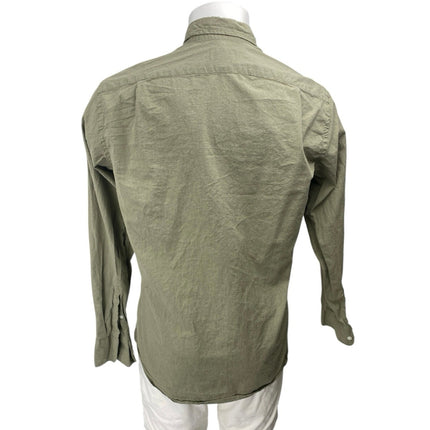 J.Crew Men's Green Flex Washed Slim Fit Long Sleeve Button Down Shirt Top Size M