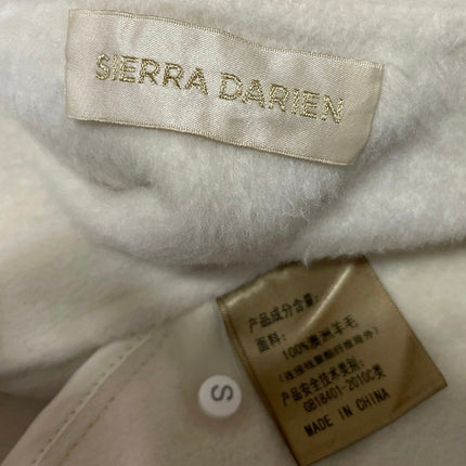 Sierra Darien Women's Ivory White Long Sleeves Faux Fur Cuffs Wrap Coat Jacket S