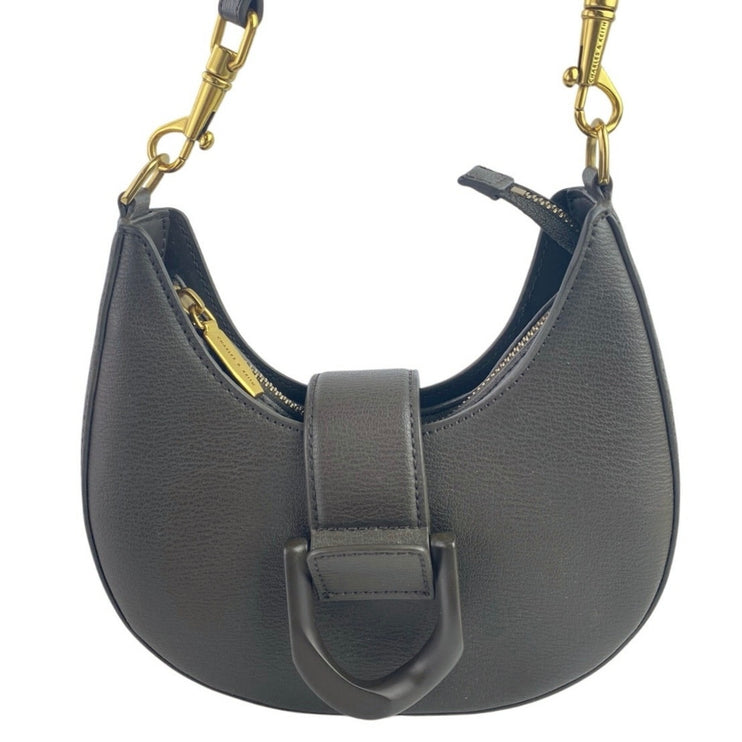 Charles & Keith Itzy Gabine Black Leather Korean KPOP Belted Hobo Handbag OS