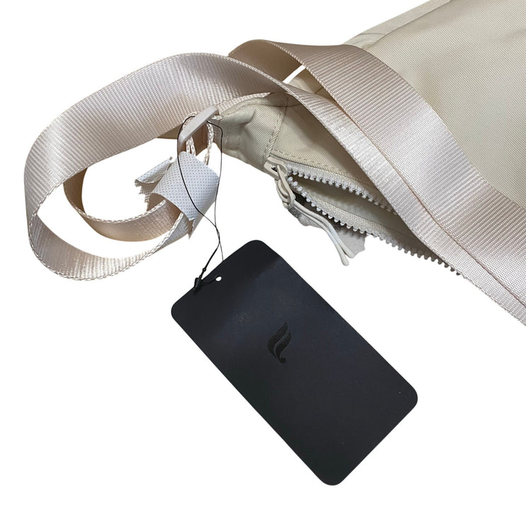 NEW Fabletics Bone White Crossbody Hobo Crescent Moon Gym Athletic Handbag OS