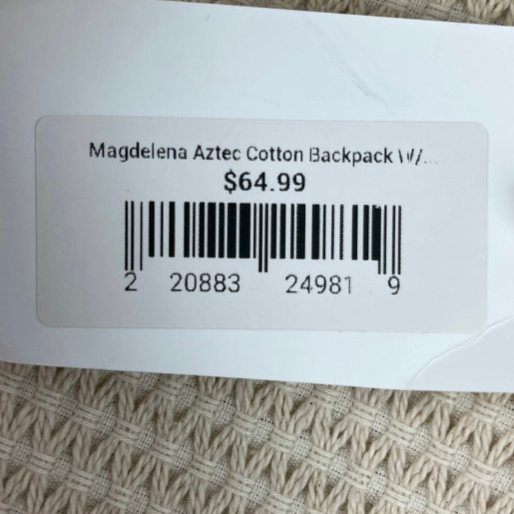 NEW Jen & Co Multicolor Tasseled Boho Hippie Magdelena Aztec Cotton Backpack