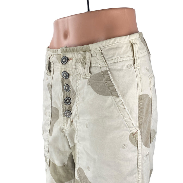 Anthropologie The Wanderer Beige Khaki Army Military Straight Trousers Pants 27