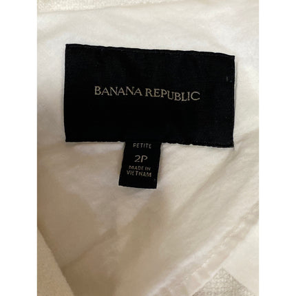 Banana Republic White Collared Long Sleeve Single Breasted Blazer Coat Jacket 2P