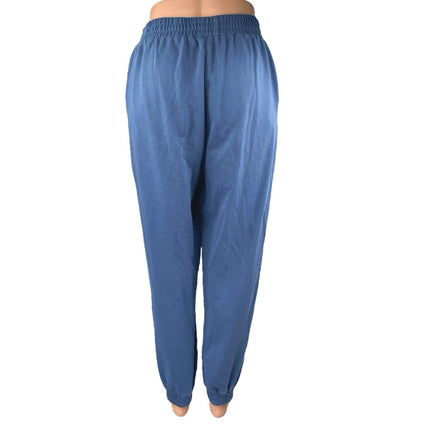Superdown Women's Blue High Rise Elastic Waist Pull On Tapered Jogger Pants Sz M