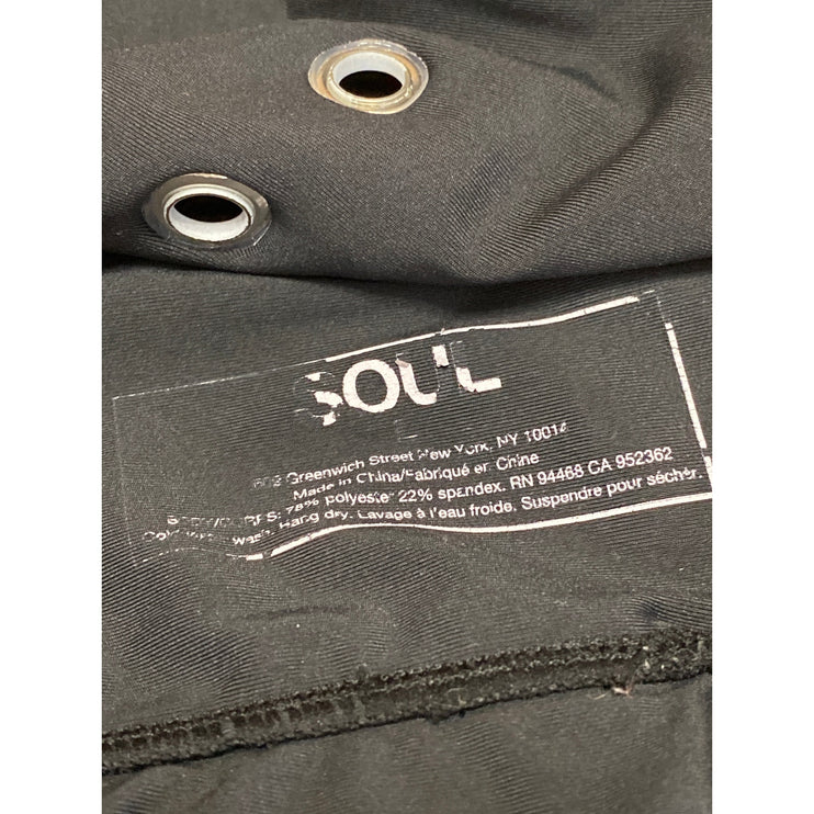 Soul by SoulCycle Grommet Black Button Racerback Athletic Sports Bra Crop Top L