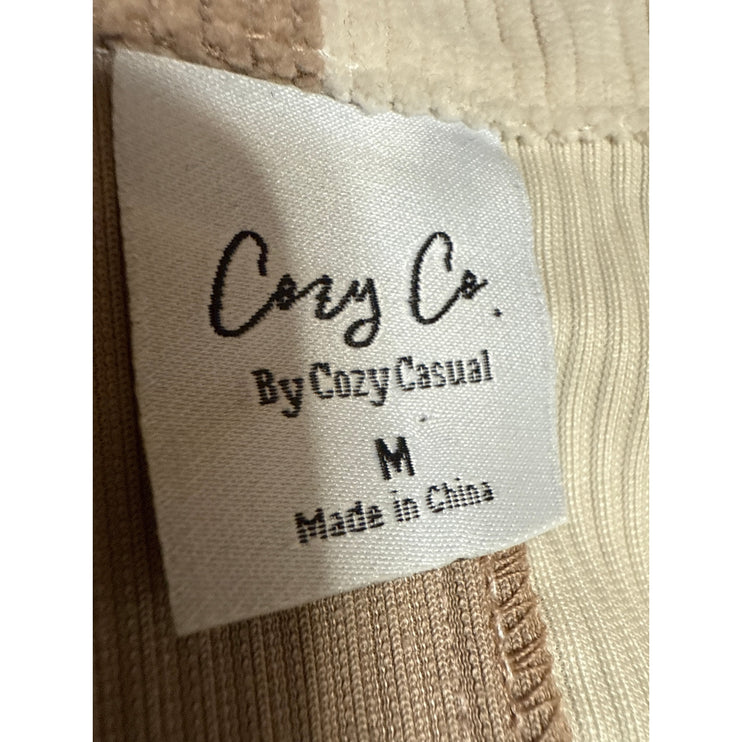 Cozy Casual Multicolor Colorblock Corduroy Long Sleeve Button Up Shirt Jacket M