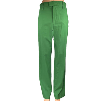 Zara Women's Green Wool Straight Wide Leg High Rise Trousers Dress Pants Size S