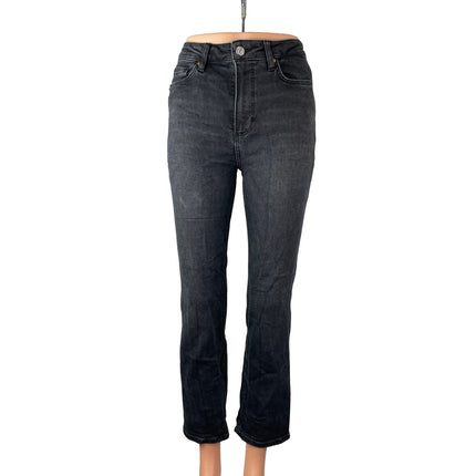 Paige Cindy Black Willow High Waisted Slim Fit Straight Leg Denim Jeans Pants 27