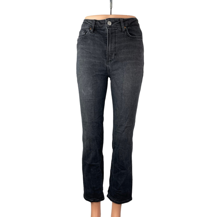 Paige Cindy Black Willow High Waisted Slim Fit Straight Leg Denim Jeans Pants 27