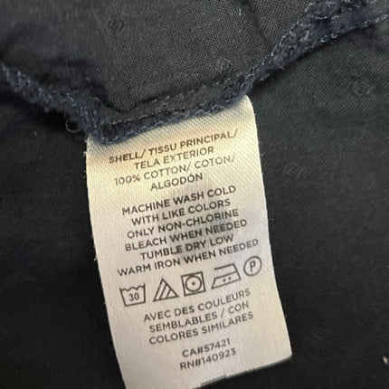 Ann Taylor LOFT Blue Polka Swiss Dot Puff Sleeve Back Button Casual Blouse Top S