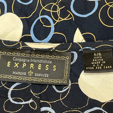 Express Womens Black Cream Polka Dots High Waisted Mini A-line Skirt Size 5/6