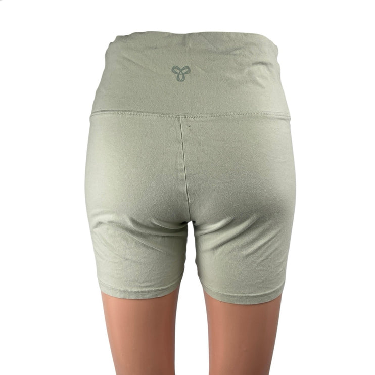 Aritzia Tna Womens Green High Waisted Activewear Sports Yoga Biker Shorts Size M