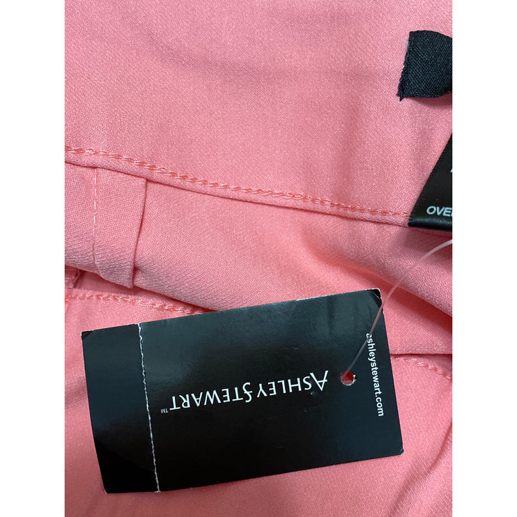 NEW Ashley Stewart Pink High Rise Elastic Waist Straight Trousers Pants Size 22