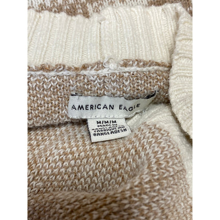 American Eagle Women's Beige Floral Yin Yang Crop Button Up Cardigan Sweater M