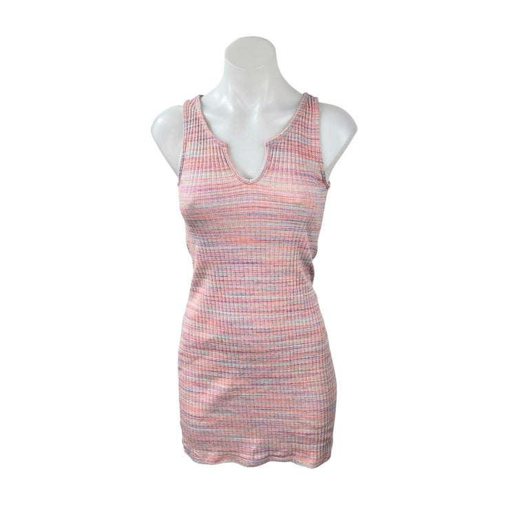 American Eagle Women's Pink Striped Sleeveless Tank Mini Bodycon Dress Size S