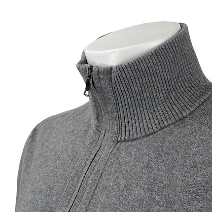 Banana Republic Men's Gray 100% Wool 1/4 Zip Knit Turtleneck Sweater Top Size L