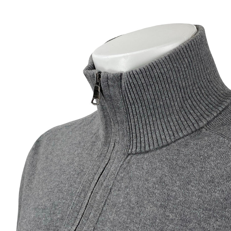 Banana Republic Men's Gray 100% Wool 1/4 Zip Knit Turtleneck Sweater Top Size L