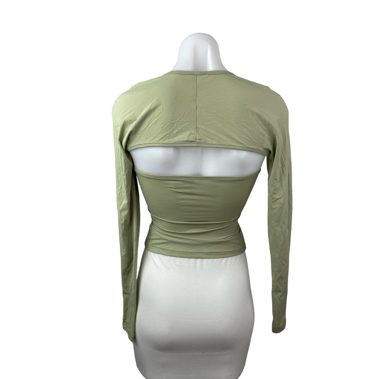 Princess Polly Moran Women's Green Square Neck Crop Bandeau Bolero Shrug Top 2