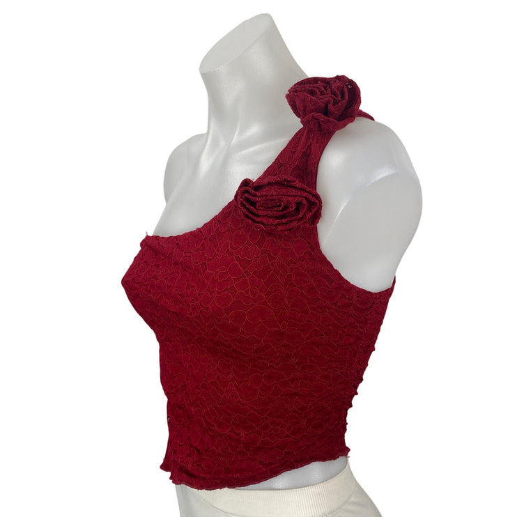 Princess Polly Pillai One Shoulder Floral Lace Sleeveless Asymmetric Tank Top 2