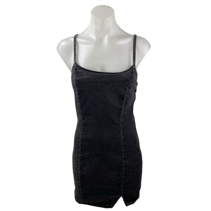 H&M Divided Womens Black Sleeveless Cami Camisole Mini Denim Jeans Tank Dress S