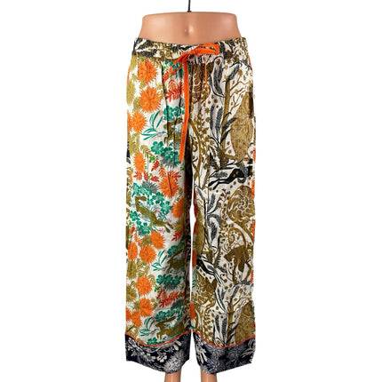 NEW Anthropologie Cally Conway Multicolor Floral High Rise Wide Leg Sleep Pant S