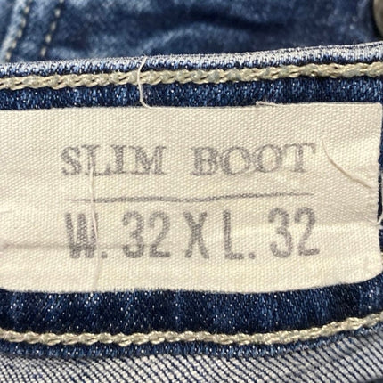 TK Axel Men's Blue Mid Rise Medium Wash Slim Bootcut Denim Jeans Size 32x32