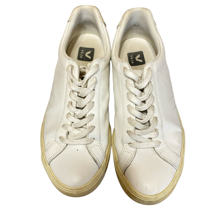 Veja Esplar Women White Leather Lace Up Low Top Athletic Sneakers Shoes Size 9.5