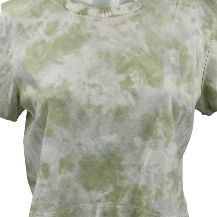 Aritzia Wilfred Free Women's Green Tie Dye Short Sleeve Crop T Shirt Tee Top M