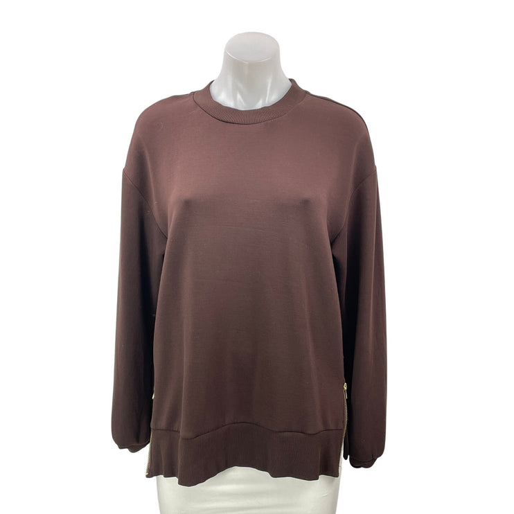 Varley Women's Brown Long Sleeves Oversized Pullover Sweatshirt Sweater Top Sz S