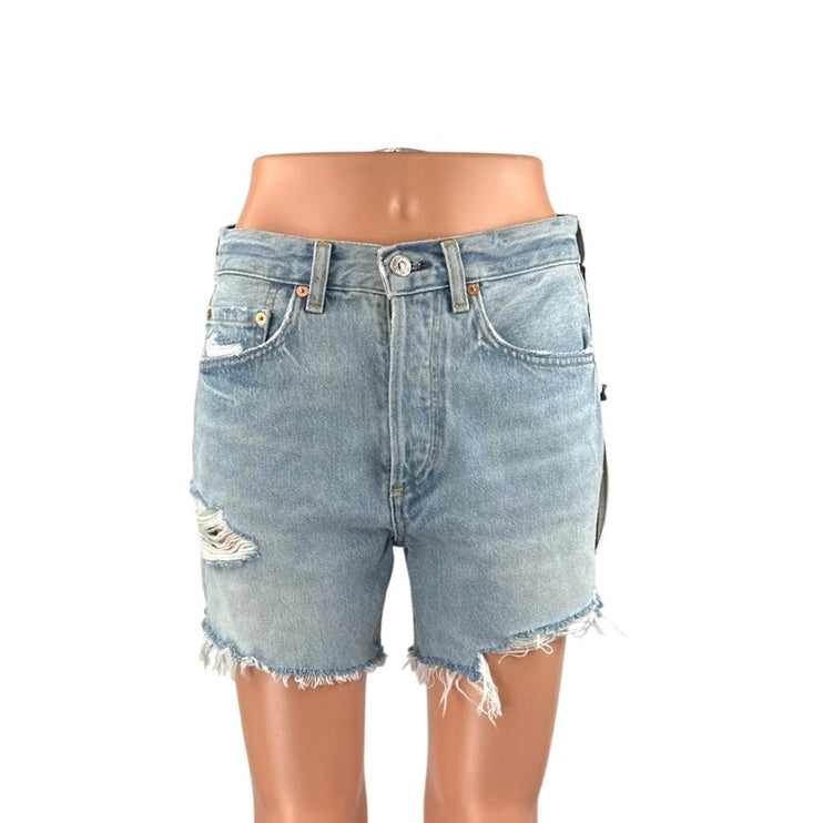 NEW Citizen of Humanity Annabelle Blue High Rise Distressed Denim Jean Shorts 25