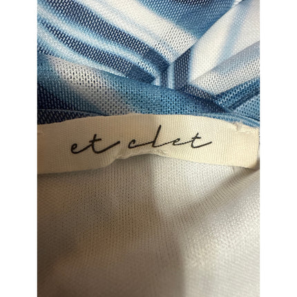 Et Clet Blue Swirl Marble Print Sleeveless Strapless Mini Tube Bodycon Dress S
