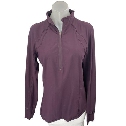 Lululemon Women's Purple Long Sleeve Quarter Zip Workout Athletic Top Size 10