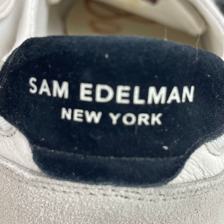 Sam Edelman Ivey Women's Gray White Lace Up Round Toe Athletic Sneakers Shoes 12