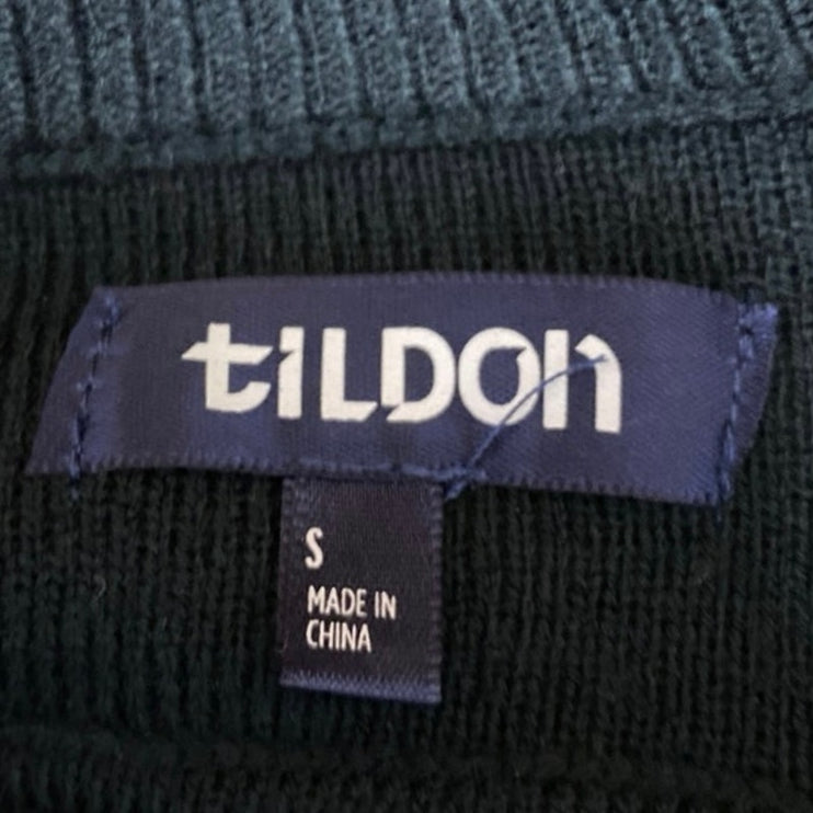 Tildon Women's Black Long Sleeve Open Back Mesh Knit Pullover Sweater Top Size S