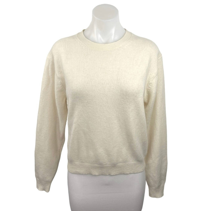 Uniqlo Cream 100% Wool Crew Neck Oversized Pullover Sweater Top Size XS