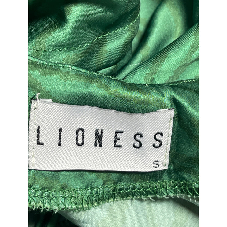 Lioness Green Silky Satin Sleeveless Cami Camisole Cowl Neck Midi Slip Dress S