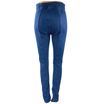 Zara Women's Blue High Waisted Split Hem Skinny Leg Denim Jeans Pants Size 6