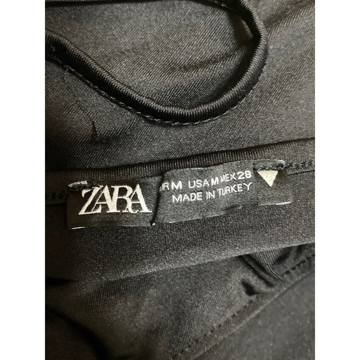 ZARA Black Lace Sleeveless V Neck Cami Camisole One Piece Bodysuit Tank Top Sz M