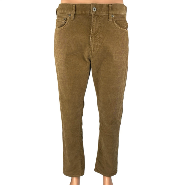 J.Crew 770 Men's Tan Corduroy Straight Fit Trousers Chino Khaki Pants Size 33x30